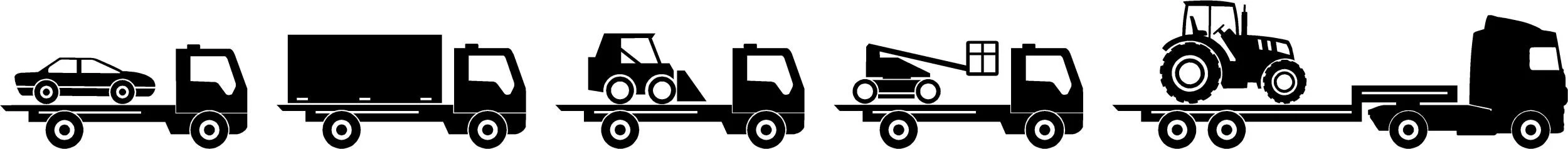 Icons of trucks towing different vehicles
